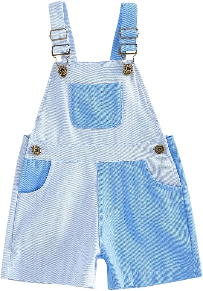 Fernvia Toddler Kids Baby Girl Boy Contrast Color Overalls Shorts Clothes by Fernvia