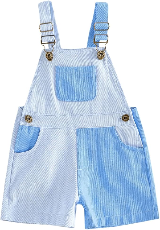 Fernvia Toddler Kids Baby Girl Boy Contrast Color Overalls Shorts Clothes by Fernvia