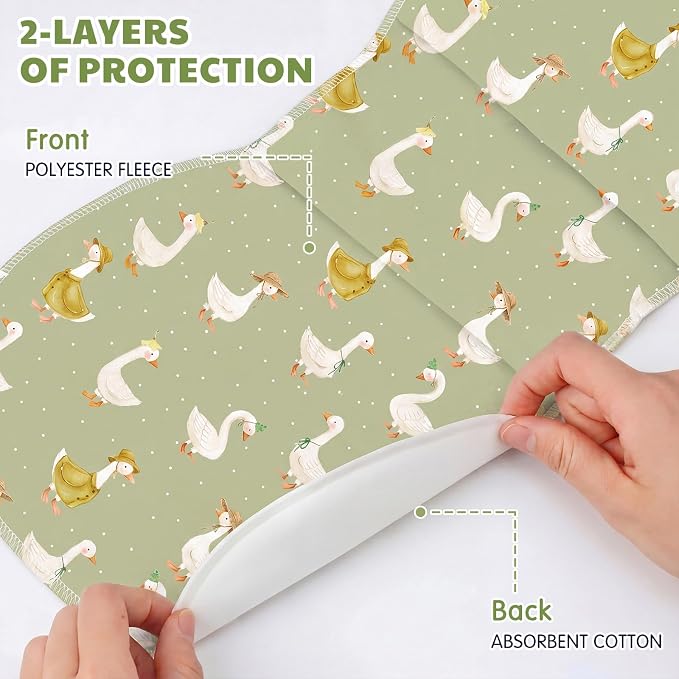 SmoothNovelty 5 Pack Silly Goose Baby Burp Cloths Soft Absorbent Burping Rags - Image 3