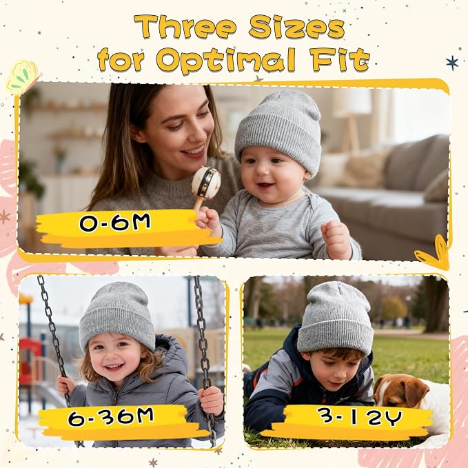 ZOORON Toddler Beanie Baby Kids Beanies Warm Winter Hat Knit Skull Cap - Image 2