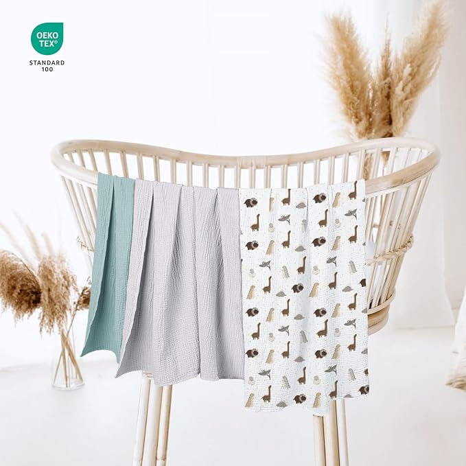 lulumoon Muslin Swaddle Blanket Baby: Cotton Receiving Wrap - Image 3
