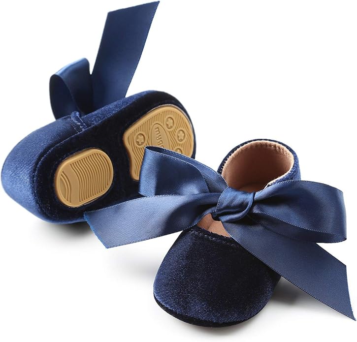 KIDSUN Infant Baby Girls Mary Jane Shoes Non-Slip Rubber Sole Ballet Slippers by KIDSUN