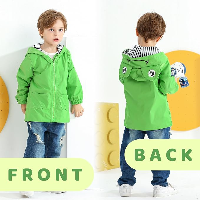 YOUNGER TREE Toddler Baby Boy Girl Duck Raincoat Cute Cartoon Hoodie Zipper - Image 3