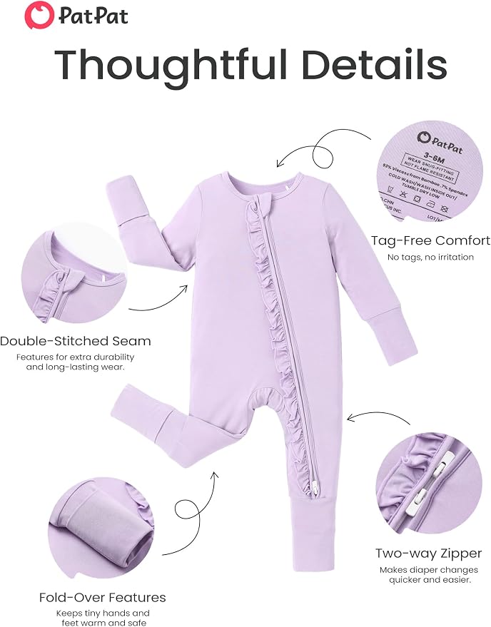 PATPAT Bamboo Viscose Baby Footie - Image 4