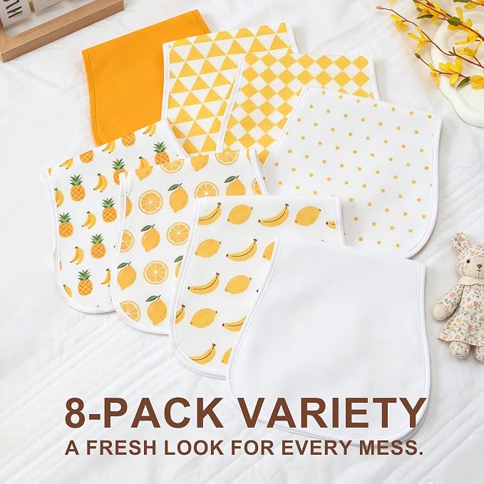 Baby Burp Cloths 8-Pack, Waterproof Burping Cloths, 4-Layer Super Absorbent & - Image 5