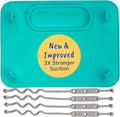 BUSY BABY Silicone Mat - New and Improved Suction Cups, 4 Straps to Secure Baby Essentials, Self Feeding, Baby Led Weaning, Travel Sleeve Included (Spearmint)