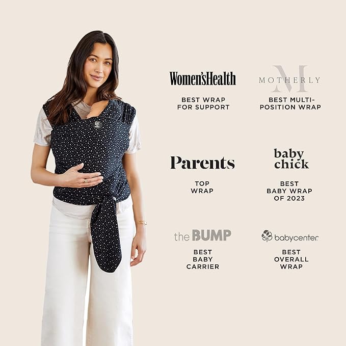 Moby Baby Wrap Carrier Classic by Petunia Pickle Bottom for Newborns to Toddlers (8-33lbs), Infant Sling Carrier, Lightweight & Hands Free Design, Adjustable for All Body Types (Terrazzo Black)