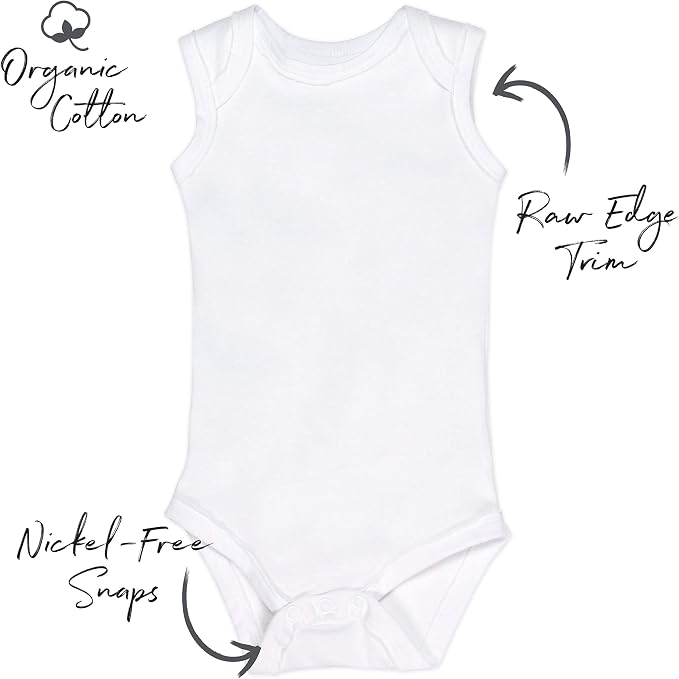 HonestBaby baby-boys Sleeveless Bodysuits One-piece 100% Organic Cotton - Image 2