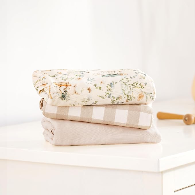 3-Pack Ultra Soft Stretchy Jersey Knit Baby Swaddle Blankets, 33x44 | Snug - Image 5