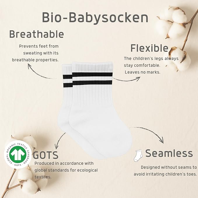 bistyle Baby Grip Ankle Socks 6 Pairs | Newborn Infant Toddlers Sock Organic - Image 3