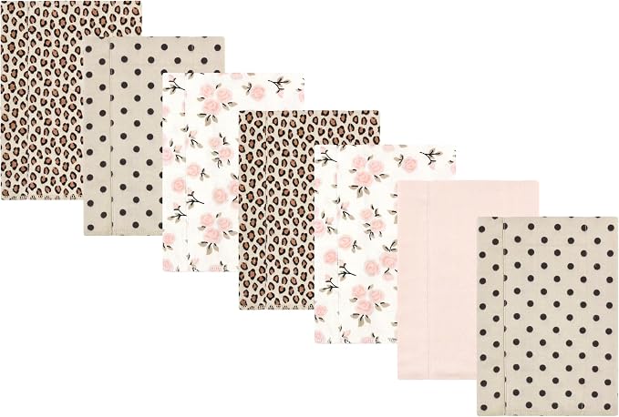 Luvable Friends Hudson Baby Flannel Burp Cloths 7pk, Blush Blossom Floral by Luvable+Friends