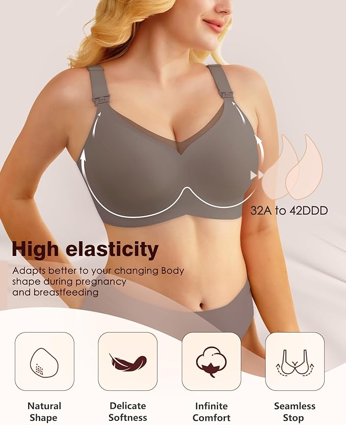 As Fairy Nursing Bras for Breastfeeding Mesh Lace Seamless Maternity Bra Pregnancy Sleep Wireless Pumping Bralette
