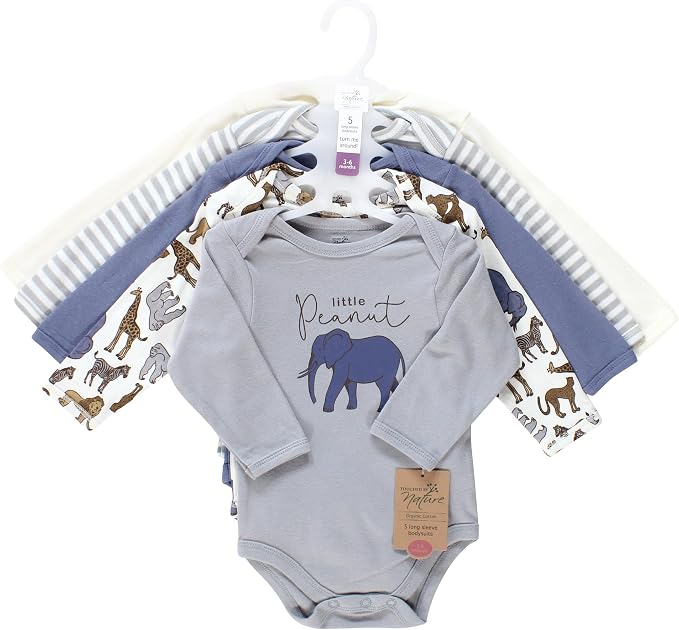 Touched by Nature Unisex Baby Organic Cotton Long-Sleeve Bodysuits - Image 2