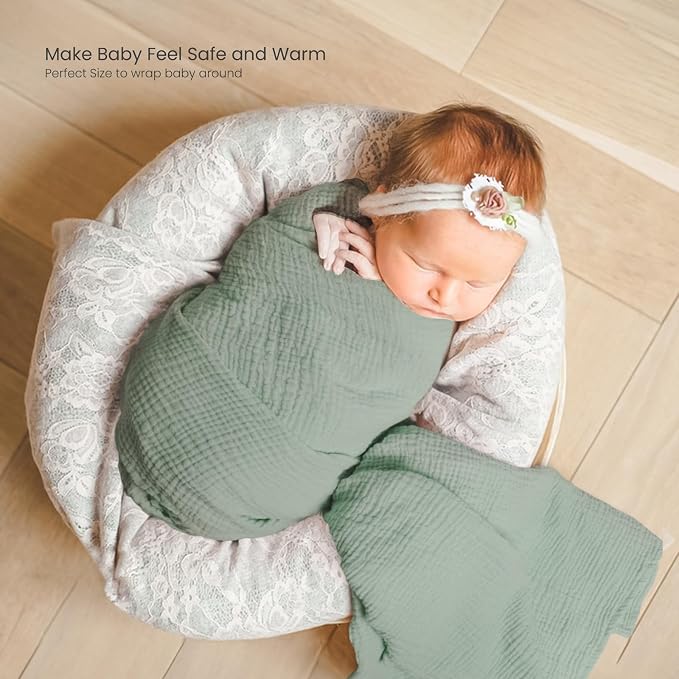 lulumoon Muslin Swaddle Blanket Baby: Cotton Receiving Wrap - Image 3