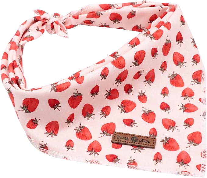 Lionet Paws Dog Bandana, Fabric Pink Dogs Kerchief - Image 7