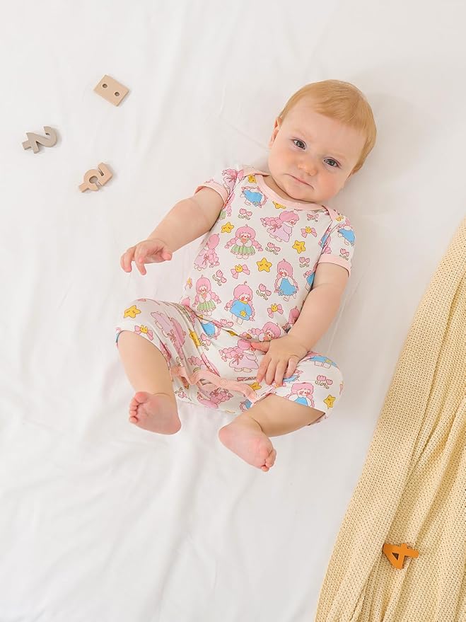 GUISBY Baby Rayon Romper Pajamas, 0-24M | Silky Soft Feel，Snap Closure，Footless - Image 4