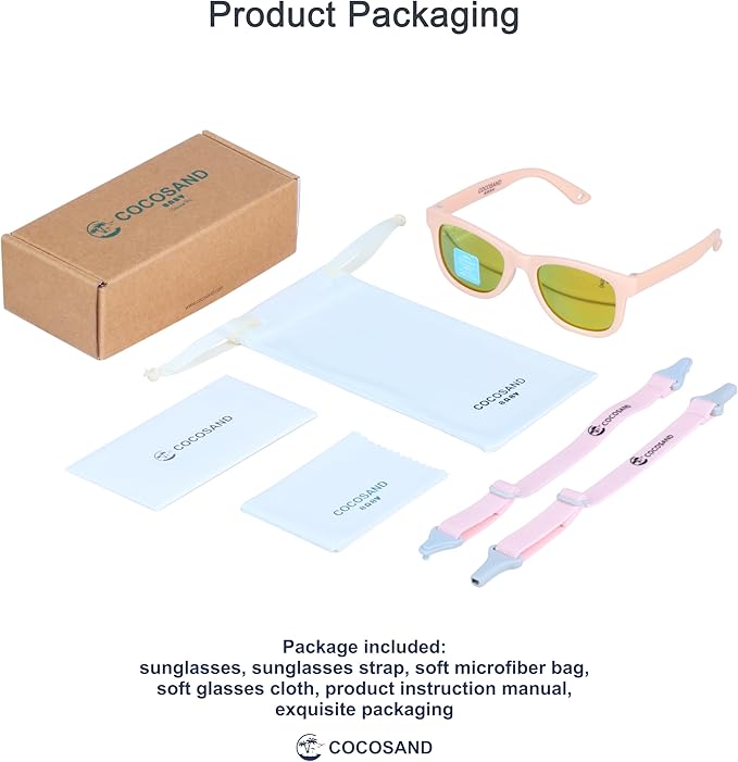 COCOSAND Flexible Baby Sunglasses with Strap Polarized UV Protection for Toddler Infant Newborn Boy Girl Age 0-24 Months