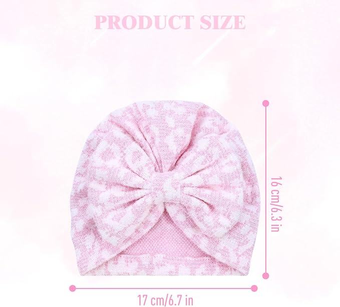 Cinaci 6 Pack Nursery Hospital Caps Bonnets Beanies Headwraps Turban Hats - Image 2