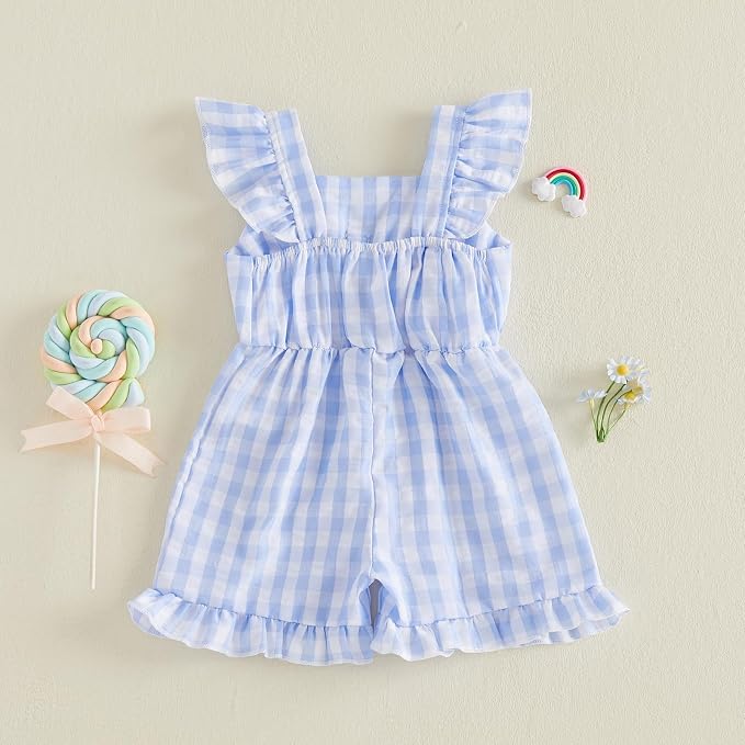 Little Girl Romper Toddler Overalls Summer Bow Jumpsuit Boho Outfit 6M-5T - Image 6