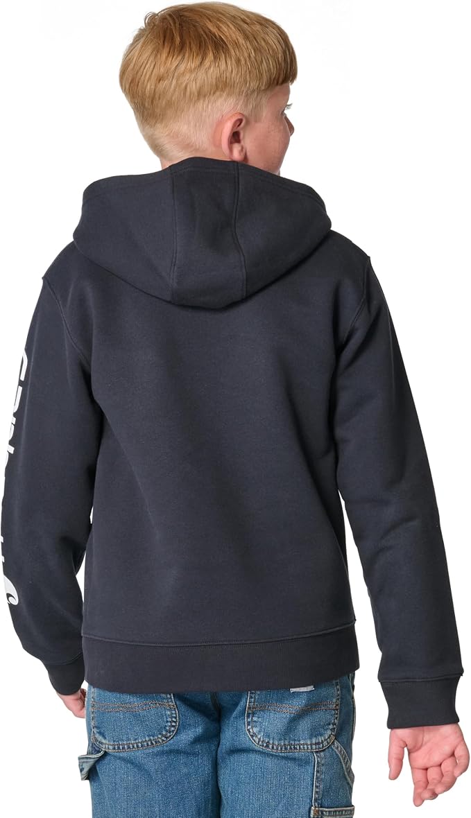 Carhartt Kid's CP8675 Long-Sleeve Full-Zip Logo Sweatshirt - Image 4