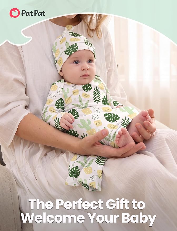 PATPAT Baby Sleeper Gown with Hat - Image 2