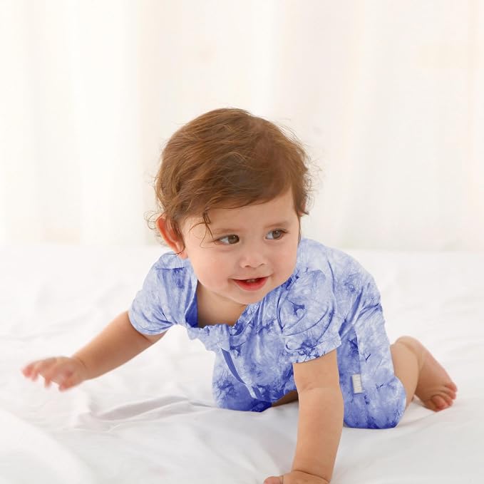 Jimonda Baby Bamboo Viscose Tie Dye Rompers Girl/Boys 3pc Pjs | Premium Soft - Image 4