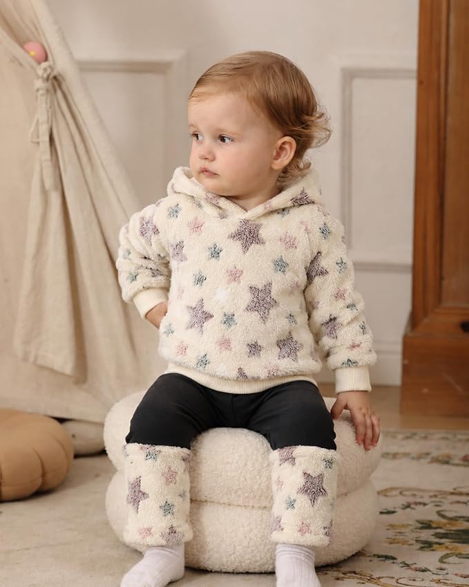 Jecson Toddler Girl Clothes Baby Girl Fleece Hoodie Outfits Thick Thermal - Image 3