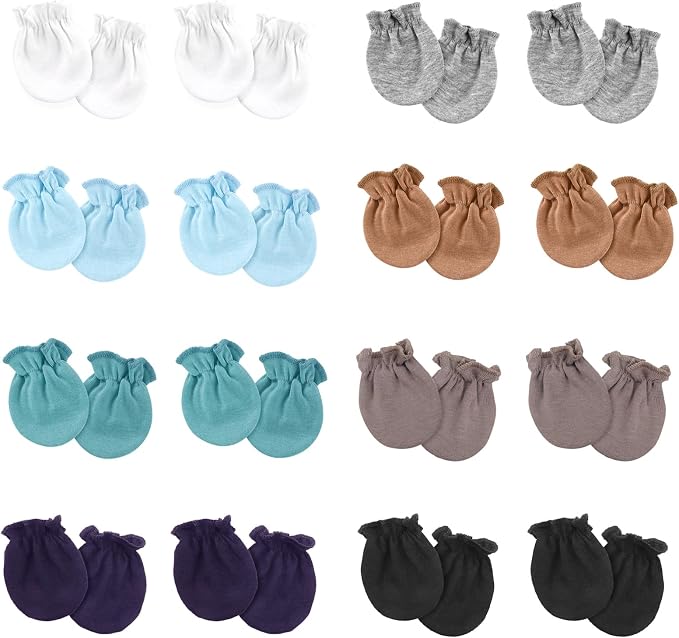 AQOKKA Newborn Baby Mittens No Scratch Cotton Elastic Wrist Gloves Infant by AQOKKA