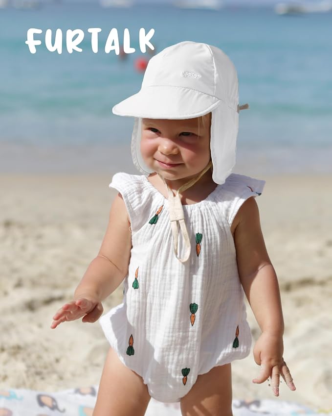 FURTALK Baby Sun Hat with Neck Flap UPF 50+ Toddler Quick Dry Swim Hat | UV - Image 3