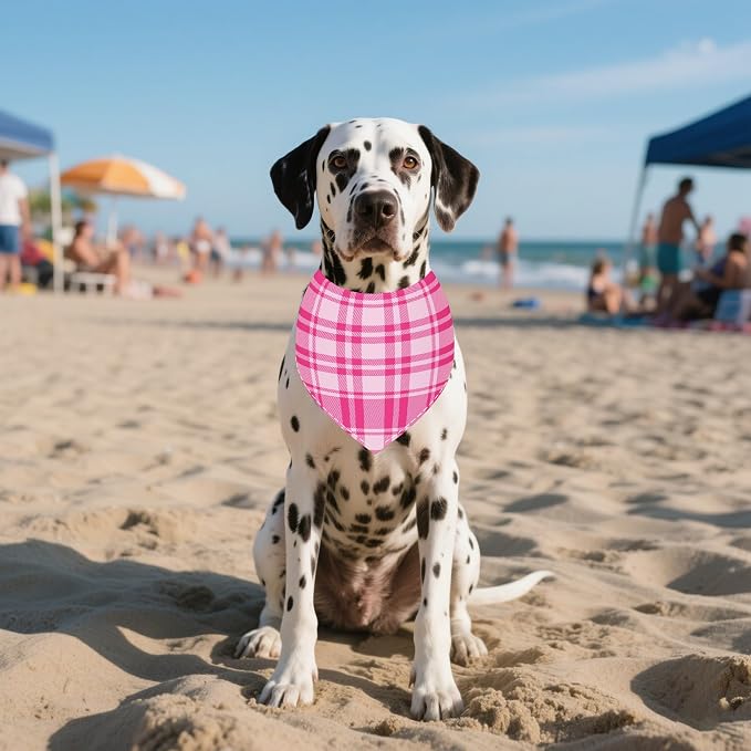 7 PCS Plaid Dog Bandanas for Large Dogs Breed Sewing Hemming Dog Bandana Print - Image 6