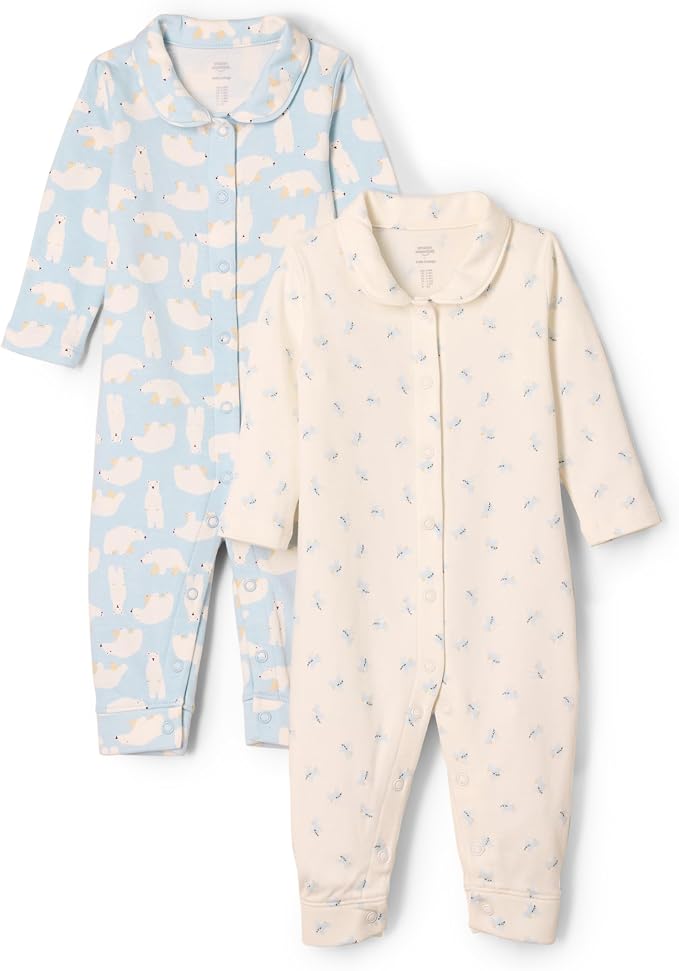 Amazon Essentials x Sofia Grainge Unisex Babies' Cotton Footless Sleepsuit by AmazonEssentials