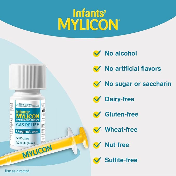 Mylicon Gas Relief Drops for Infants and Babies, Original Formula, 0.5 Fluid Ounce