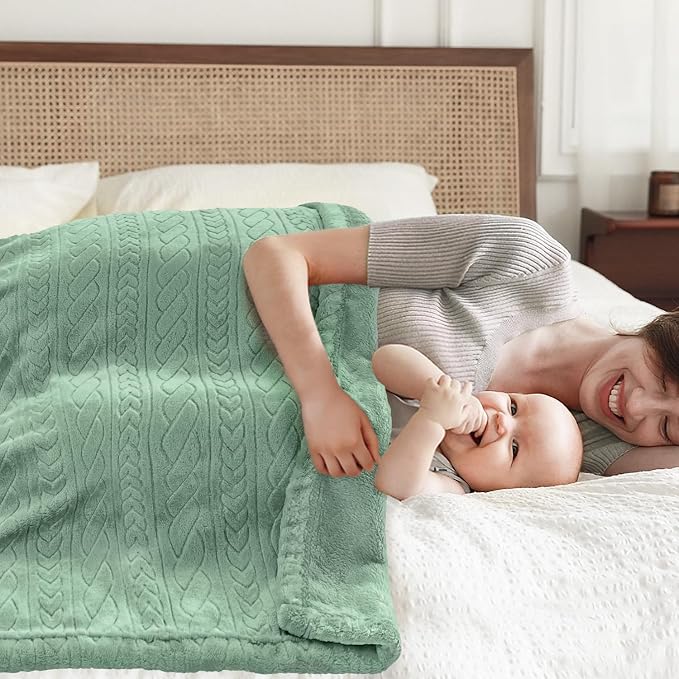 BORITAR 3D Fleece Baby Blanket for Boys 30 x 40 Inch Sage Green - Image 7