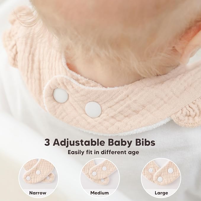 Bearmoss 8 Pack Muslin Baby Bibs - Image 5