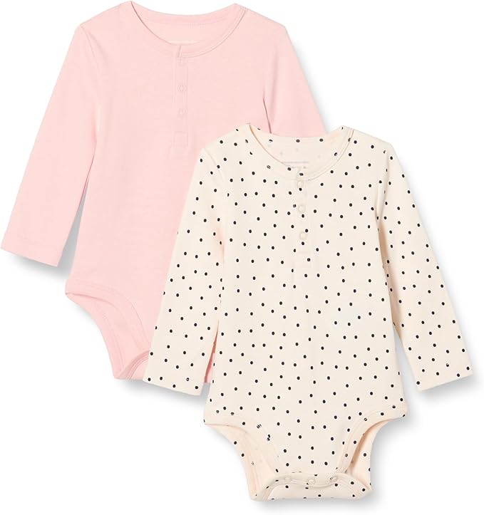 Amazon Essentials Unisex Babies' Long-Sleeve Cotton Henley Bodysuits by AmazonEssentials