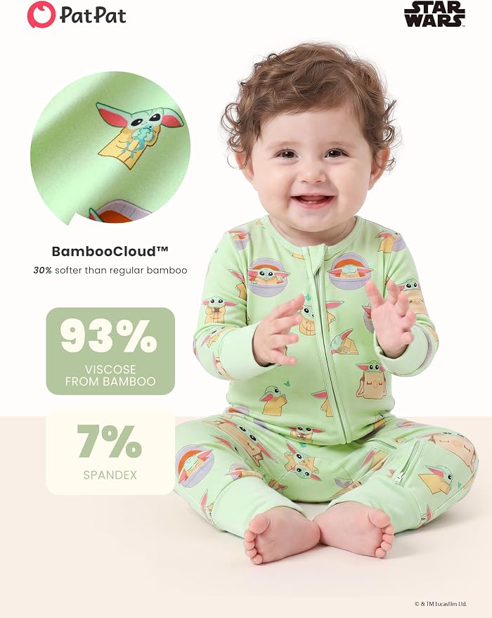 Disney Baby Viscose Made from Bamboo 2-Way Zipper Footie Outfit NB to Inf - Image 4