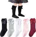 Baby Knee High Socks Infant Toddler Bow Ruffled Cotton Long Socks Stockings by Miniangel