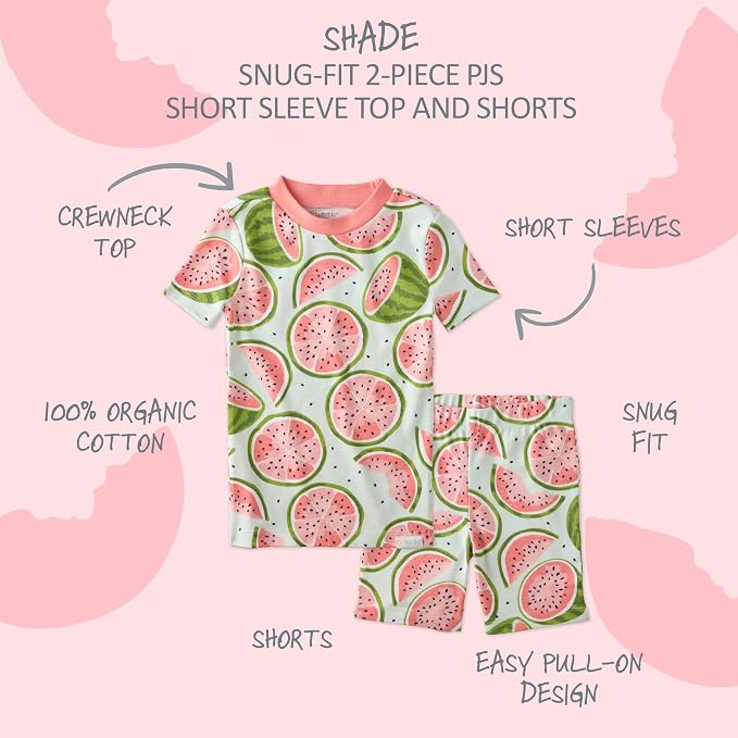 Butterblu Shade Snug-fit 2-Piece Short Sleeve PJs 100% Organic Cotton - Image 2