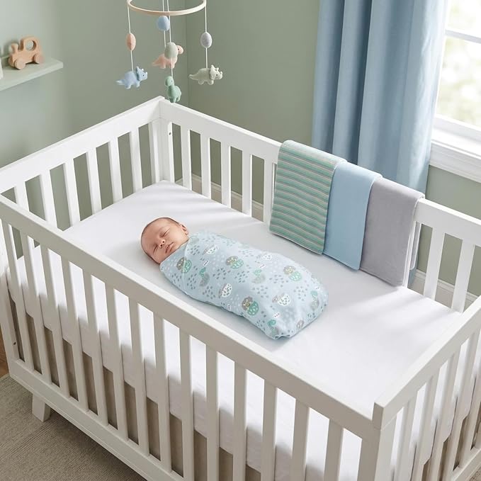 EVERYDAY KIDS 4 Pack Soft Flannel Receiving Blanket Set - Image 4