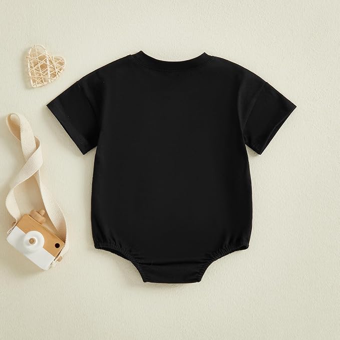 Baby Boy Girl Bubble Romper Infant Plain Oversize T-shirt Bodysuit - Image 3