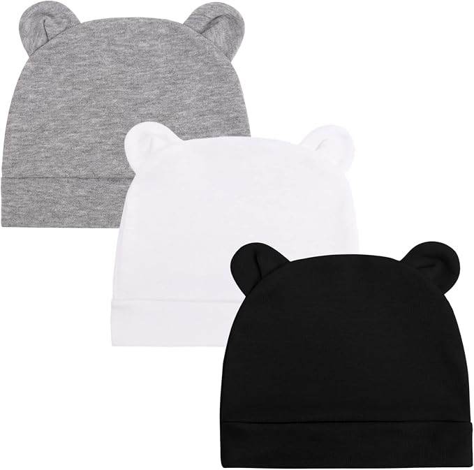 BQUBO Newborn Girls Hats Baby Hat and Mittens Set Infant Caps Bow Hospital - Image 4