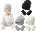 Baby Hats and Mittens Set Infant Toddler Beanie Cap Newborn Gloves by SeaZaela