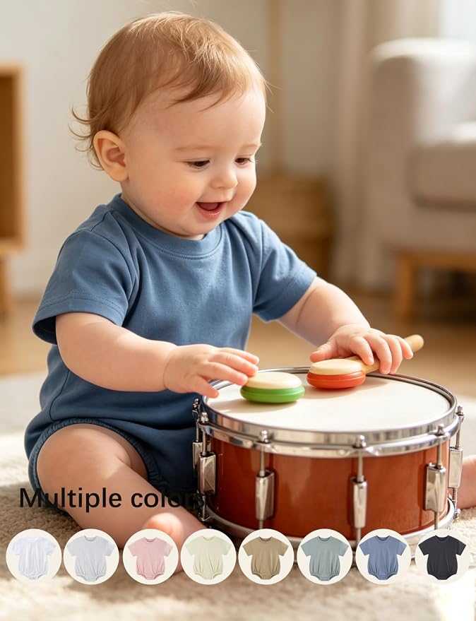Baby Bubble Onesie Romper 100% Organic Cotton Clothes Short Sleeve Summer Solid - Image 6