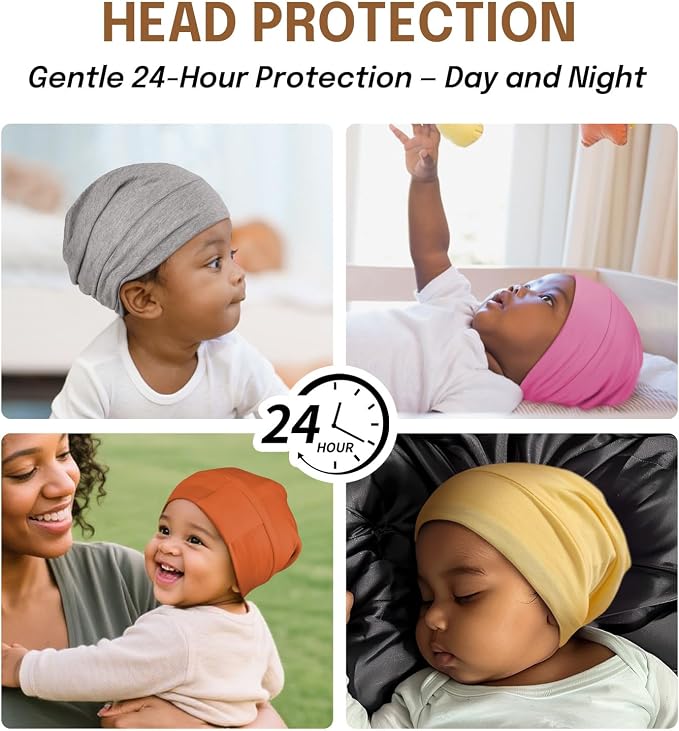Fittia Baby Bonnet for 0-6 Months, Silky Satin Bonnet for Sleeping, Smooth for - Image 5