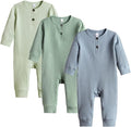 Bafeicao Baby Boy Girl 2/3 Pack Solid Romper Ribbed Short/Long Sleeve | by Bafeicao