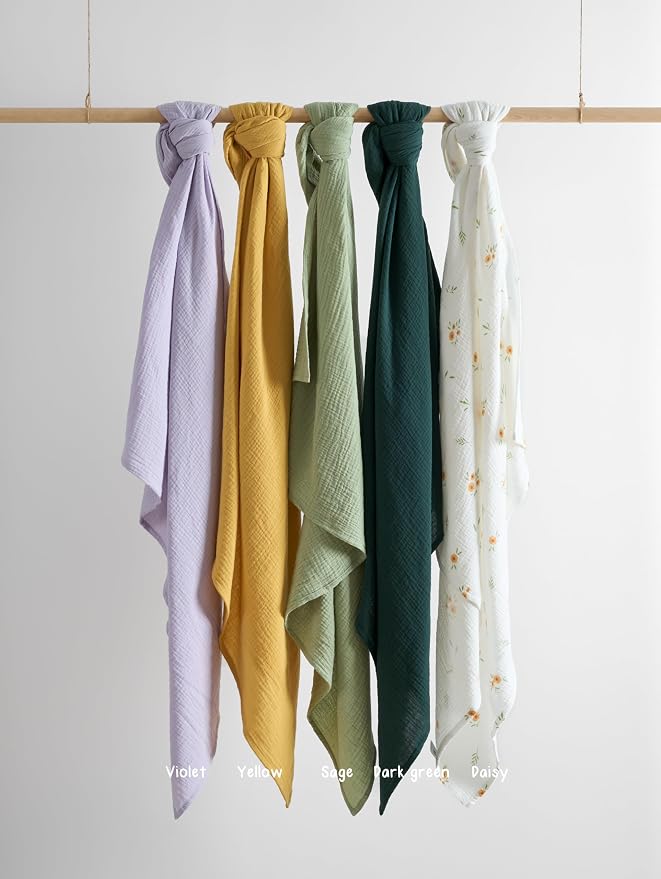 Meracorallo Muslin Swaddle Blanket, 100% Cotton Receiving Blanket - Image 6