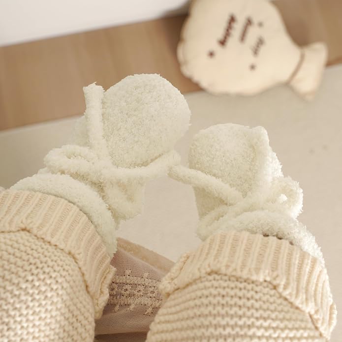 LAWKUL Cotton Baby Booties Newborn Fleece Shoes Sock - Image 5