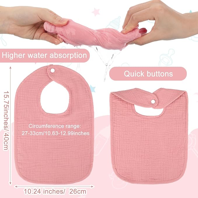 Toulite 6 Pack Muslin Baby Bibs Bandana Drool Toddler Bibs | Cotton Soft Muslin - Image 2