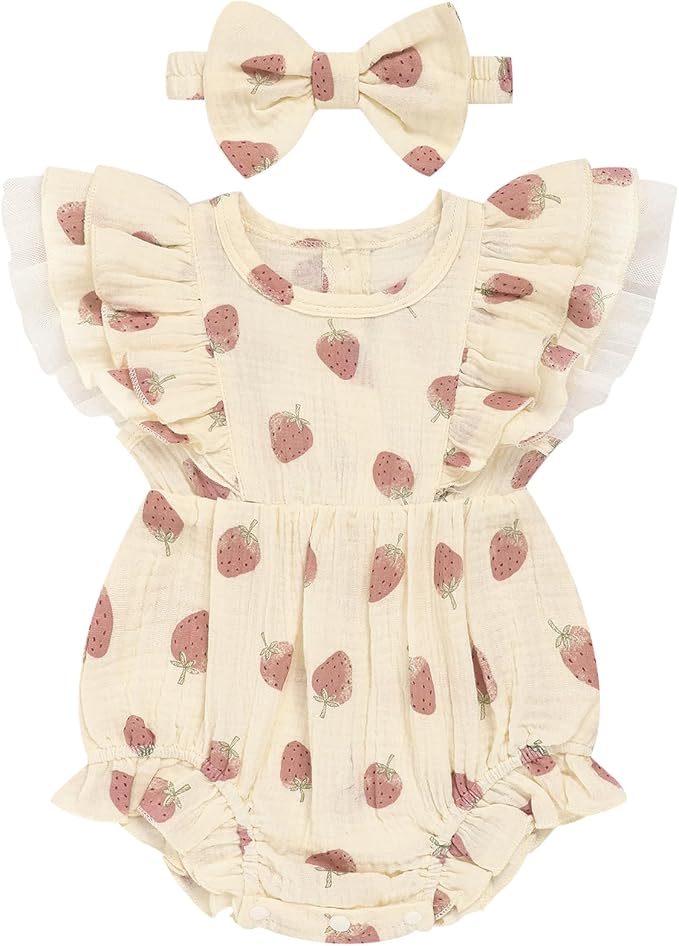 TITKKOP Ruffle Bubble Romper for Baby Girl | One-Piece Shorts Jumpsuit | Summer by TITKKOP