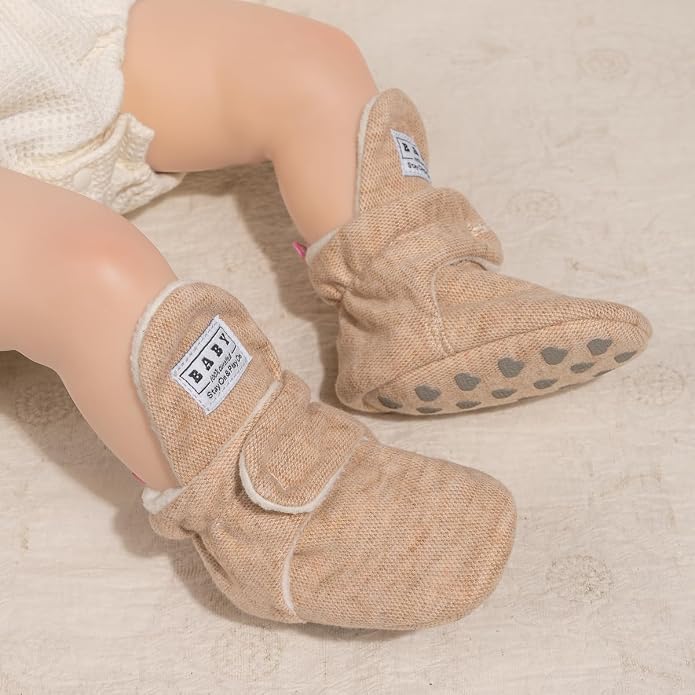 Sawimlgy Newborn Infant Baby Girl Boy Cotton Booties Stay On Sock Slippers Soft - Image 2